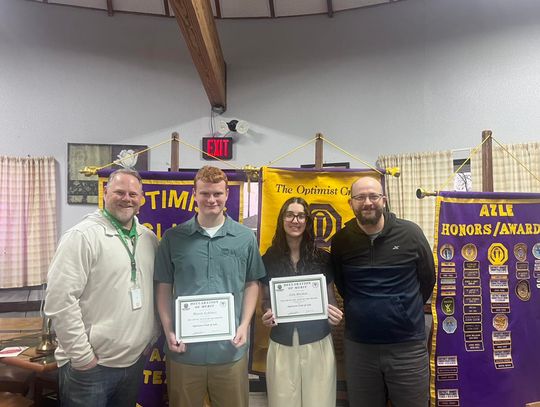 Optimists laud Schluter, Harden at January meeting