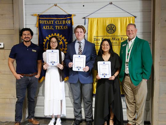 Rotary hears from April Students of the Month