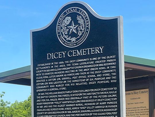 Texas Historical Marker dedicated at Dicey Cemetery