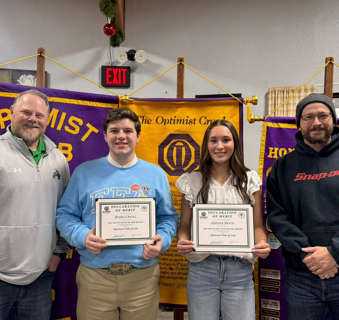 Azle Optimist Club recognizes two AHS students