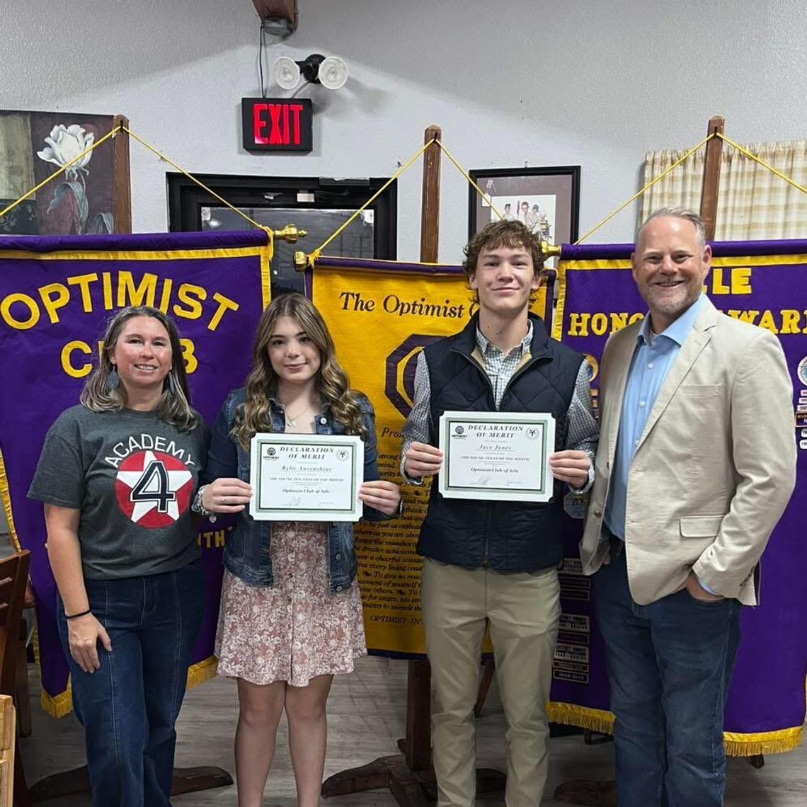 Optimist Club honors two AHS seniors Optimist Club honors two AHS seniors
