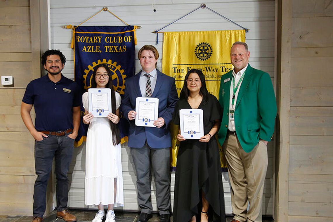 Rotary hears from April Students of the Month
