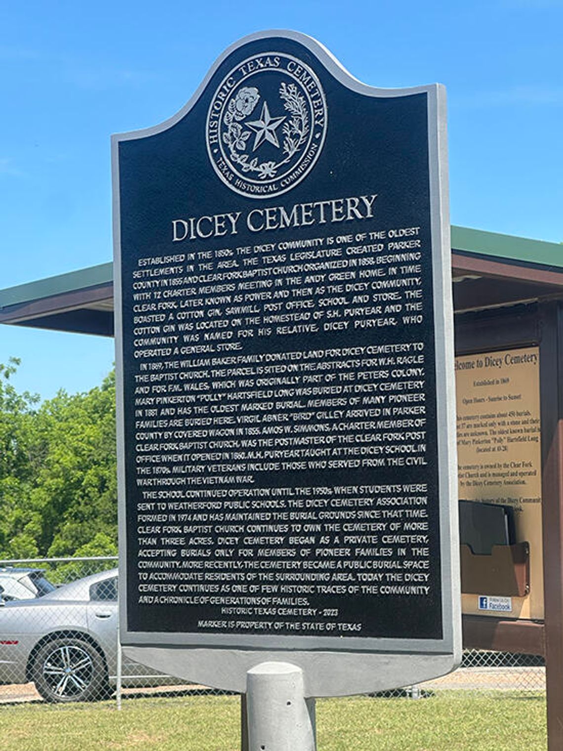 Texas Historical Marker dedicated at Dicey Cemetery Texas Historical Marker dedicated at Dicey Cemetery
